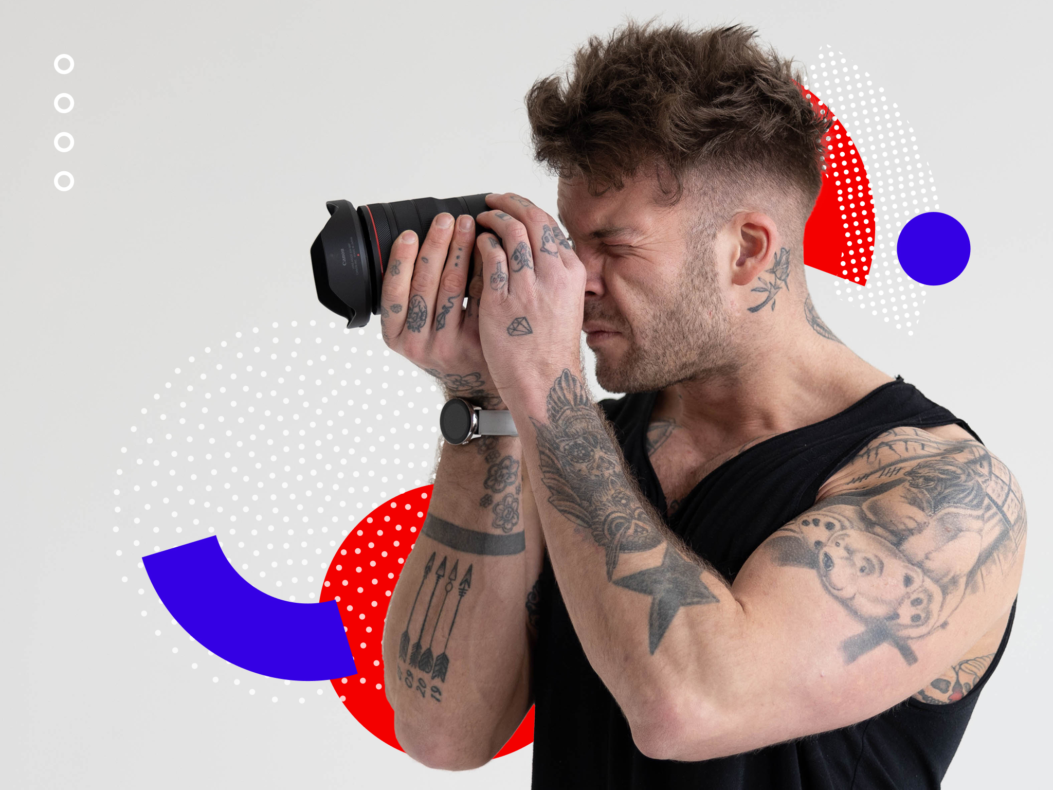 A man looking through a lens – image being used for an article on how you can transform your video content in pre-production