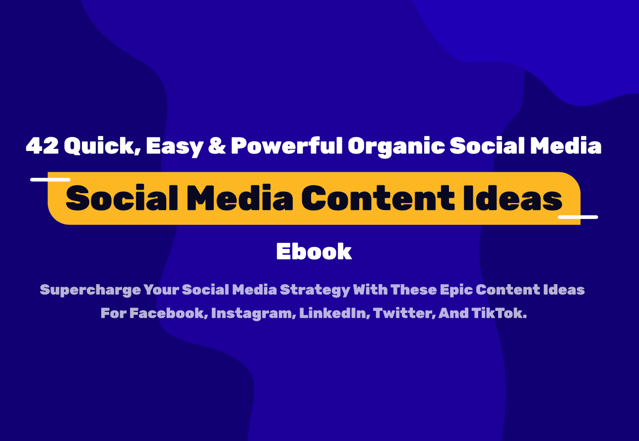 Screenshot of an ebook cover for a post promoting social media content ideas ebook