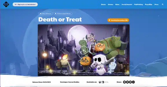 Perpgames Death or Treat Pre-launch Page