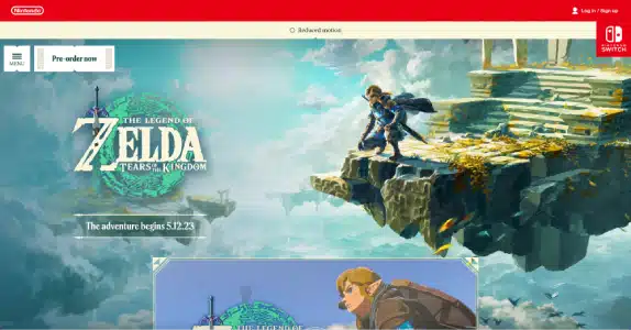 The Legend of Zelda Tears of The Kingdom Pre-launch Page