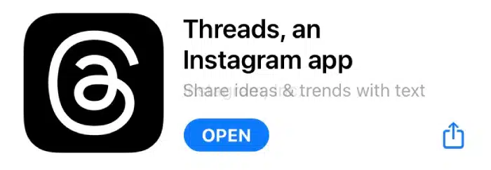 "Threads, an Instagram app" download icon from the App Store.